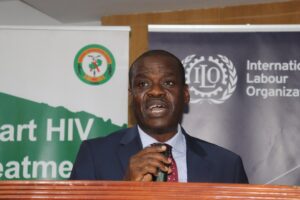 UNAIDS Country Director, Mr. Isaac Ahemesah speaks at the launch in Lusaka